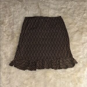 Vintage Brown and Cream Patterned Skirt